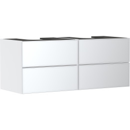 HG Xevolos E Szafka pod 2 szlifowane umywalki wpuszczane w blat/nablatowe z 4 szufladami 1370/550, Biały Matowy, Kolor frontu: B