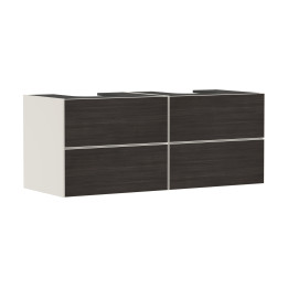 HG Xevolos E Szafka pod 2 szlifowane umywalki wpuszczane w blat/nablatowe z 4 szufladami 1370/550, Piaskowy Beż Matowy, Kolor fr