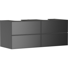 HG Xevolos E Szafka pod 2 szlifowane umywalki wpuszczane w blat/nablatowe z 4 szufladami 1370/550, Szary Łupek Mat. Kolor frontu
