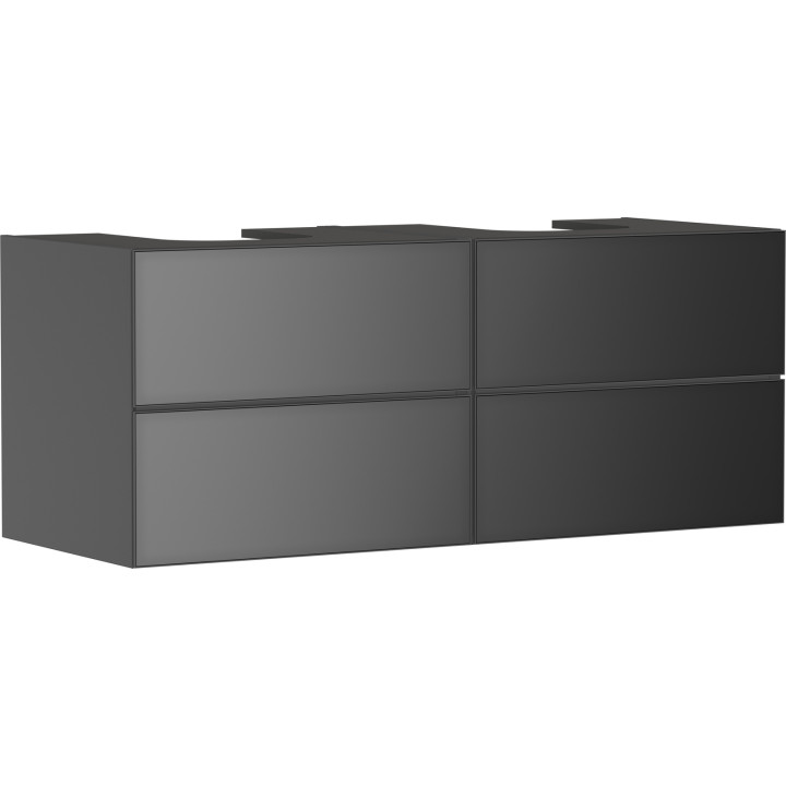 HG Xevolos E Szafka pod 2 szlifowane umywalki wpuszczane w blat/nablatowe z 4 szufladami 1370/550, Szary Łupek Mat. Kolor frontu