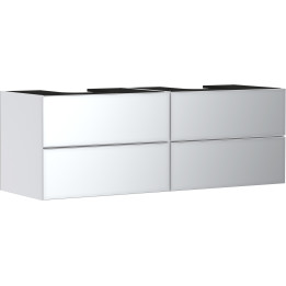 HG Xevolos E Szafka pod 2 szlifowane umywalki wpuszczane w blat/nablatowe z 4 szufladami 1570/550, Biały Matowy, Kolor frontu: B