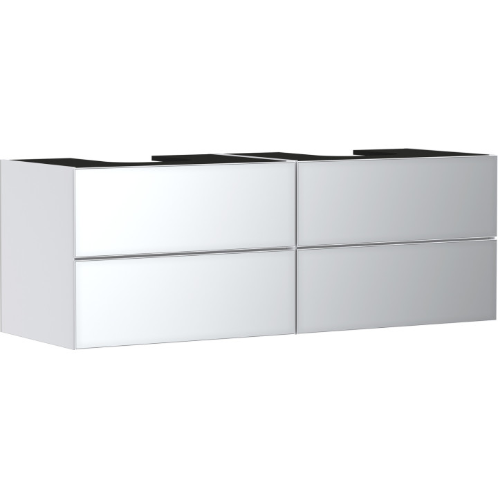 HG Xevolos E Szafka pod 2 szlifowane umywalki wpuszczane w blat/nablatowe z 4 szufladami 1570/550, Biały Matowy, Kolor frontu: B