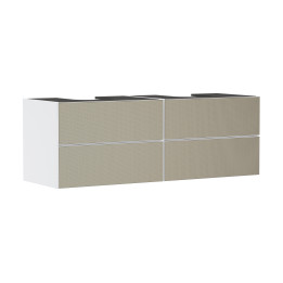 HG Xevolos E Szafka pod 2 szlifowane umywalki wpuszczane w blat/nablatowe z 4 szufladami 1570/550, Biały Matowy, Kolor frontu: B