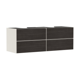 HG Xevolos E Szafka pod 2 szlifowane umywalki wpuszczane w blat/nablatowe z 4 szufladami 1570/550, Piaskowy Beż Matowy, Kolor fr