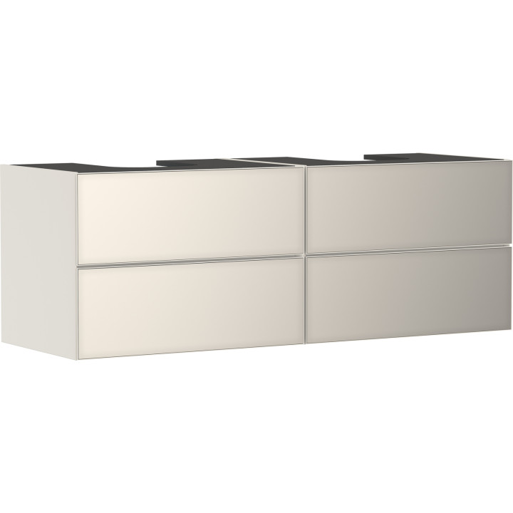 HG Xevolos E Szafka pod 2 szlifowane umywalki wpuszczane w blat/nablatowe z 4 szufladami 1570/550, Piaskowy Beż Mat. Kolor front