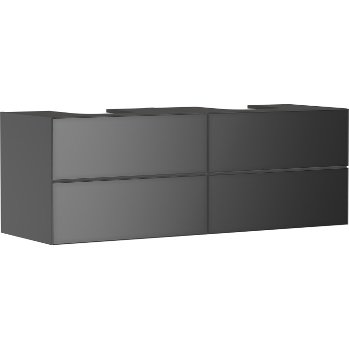 HG Xevolos E Szafka pod 2 szlifowane umywalki wpuszczane w blat/nablatowe z 4 szufladami 1570/550, Szary Łupek Mat. Kolor frontu