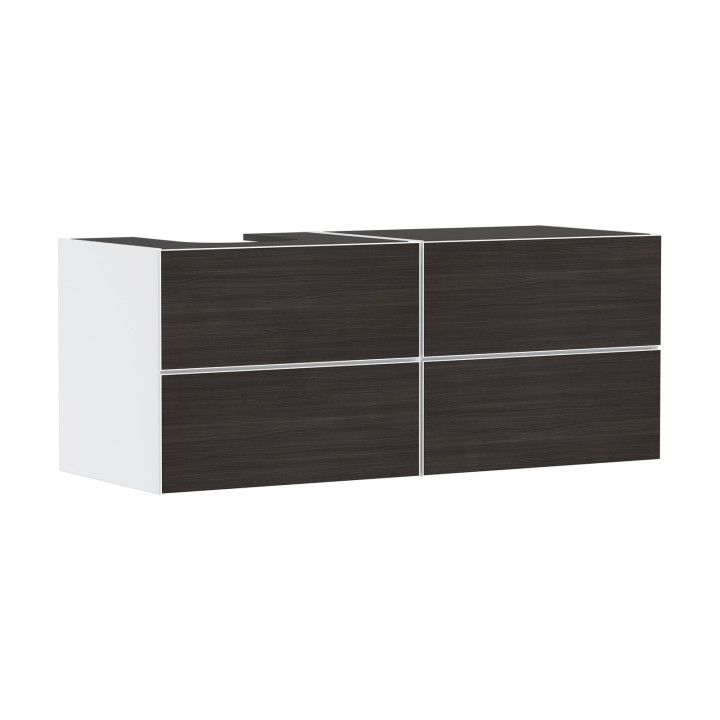 HG Xevolos E Szafka pod szlifowaną umywalkę wpuszczaną w blat/nablatową po lewej str. z 4 szufladami 1370/550, Biały Matowy, Kol