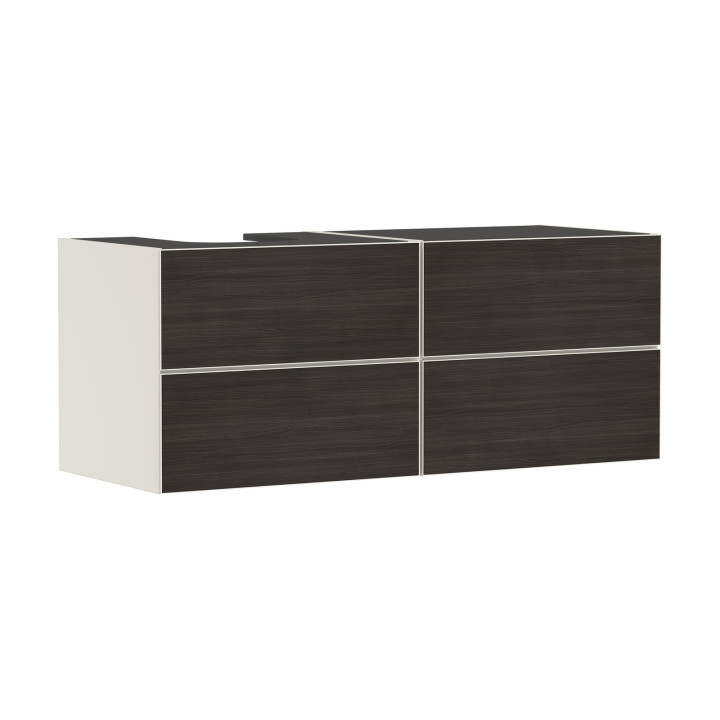 HG Xevolos E Szafka pod szlifowaną umywalkę wpuszczaną w blat/nablatową po lewej str. z 4 sz. 1370/550, Piaskowy Beż Mat. Kolor 