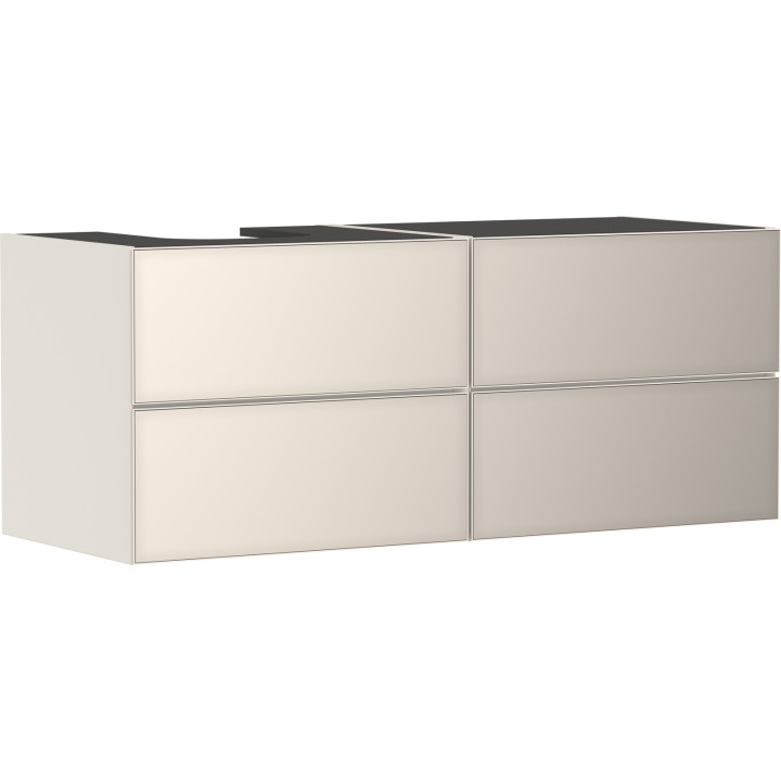 HG Xevolos E Szafka pod szlifowaną umywalkę wpuszczaną w blat/nablatową po lewej str. z 4 sz. 1370/550, Piaskowy Beż Mat. Kol. f