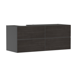 HG Xevolos E Szafka pod szlifowaną umywalkę wpuszczaną w blat/nablatową po lewej str. z 4 sz. 1370/550, Szary Łupek Mat. Kolor f