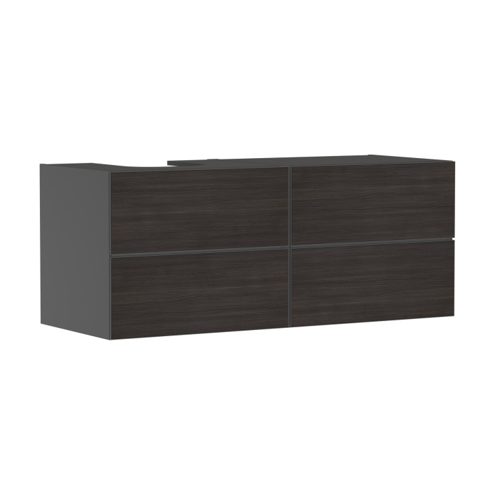 HG Xevolos E Szafka pod szlifowaną umywalkę wpuszczaną w blat/nablatową po lewej str. z 4 sz. 1370/550, Szary Łupek Mat. Kolor f