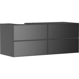 HG Xevolos E Szafka pod szlifowaną umywalkę wpuszczaną w blat/nablatową po lewej str. z 4 sz. 1370/550, Szary Łupek Mat. Kol. fr