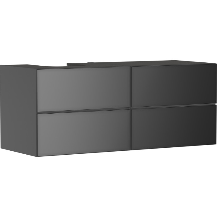 HG Xevolos E Szafka pod szlifowaną umywalkę wpuszczaną w blat/nablatową po lewej str. z 4 sz. 1370/550, Szary Łupek Mat. Kol. fr