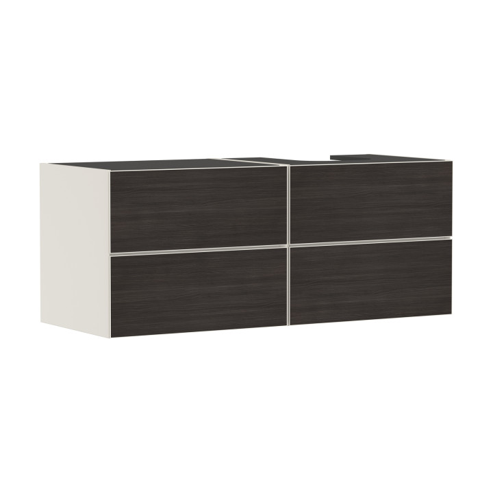 HG Xevolos E Szafka pod szlifowaną umywalkę wpuszczaną w blat/nablatową po prawej str. z 4 sz. 1370/550, Piaskowy Beż Mat. Kolor