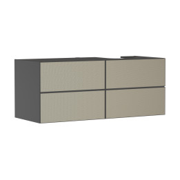 HG Xevolos E Szafka pod szlifowaną umywalkę wpuszczaną w blat/nablatową po prawej str. z 4 sz. 1370/550, Szary Łupek Mat. Kolor 