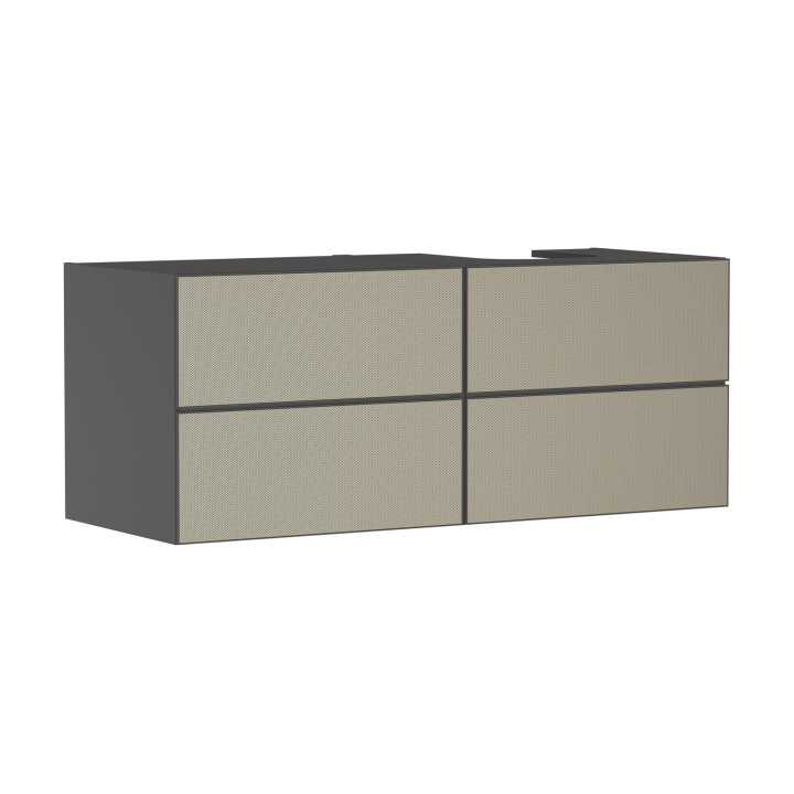 HG Xevolos E Szafka pod szlifowaną umywalkę wpuszczaną w blat/nablatową po prawej str. z 4 sz. 1370/550, Szary Łupek Mat. Kolor 