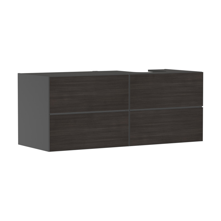 HG Xevolos E Szafka pod szlifowaną umywalkę wpuszczaną w blat/nablatową po prawej str. z 4 sz. 1370/550, Szary Łupek Mat. Kolor 