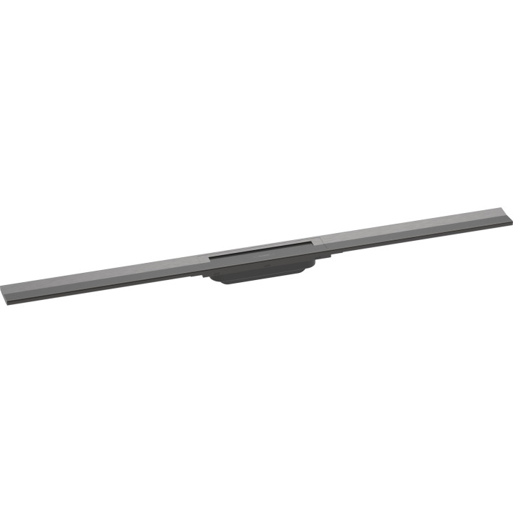 HG RainDrain Flex Element zewnętrzny odpływu liniowego 1000 z możliwością przycięcia, montaż odsunięty od ściany, Czarny Chrom S
