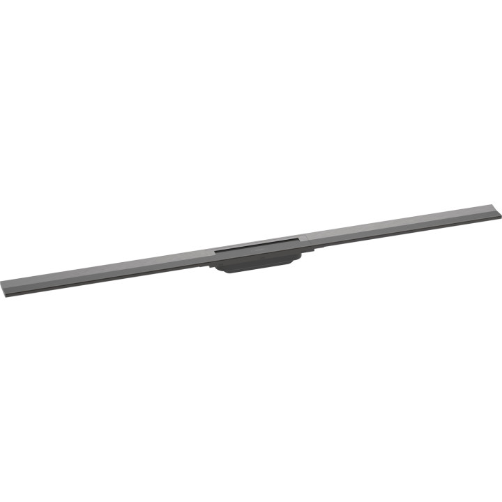 HG RainDrain Flex Element zewnętrzny odpływu liniowego 1200 z możliwością przycięcia, montaż odsunięty od ściany, Czarny Chrom S