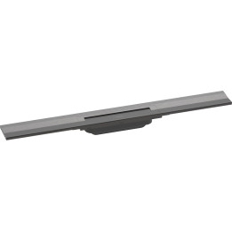 HG RainDrain Flex Element zewnętrzny odpływu liniowego 700 z możliwością przycięcia, montaż przyścienny, Czarny Chrom Szczotkowa