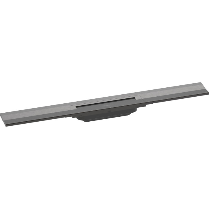 HG RainDrain Flex Element zewnętrzny odpływu liniowego 700 z możliwością przycięcia, montaż przyścienny, Czarny Chrom Szczotkowa