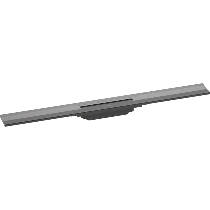 HG RainDrain Flex Element zewnętrzny odpływu liniowego 800 z możliwością przycięcia, montaż przyścienny, Czarny Chrom Szczotkowa