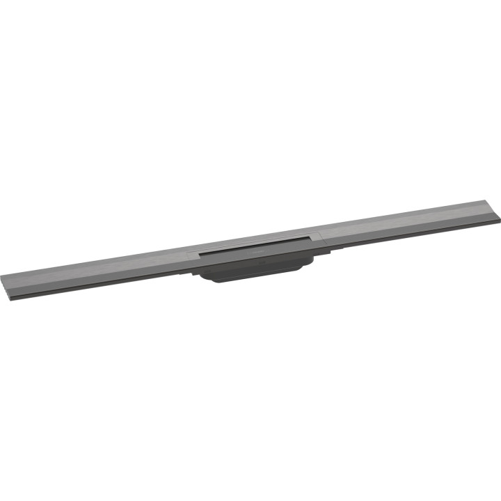 HG RainDrain Flex Element zewnętrzny odpływu liniowego 900 z możliwością przycięcia, montaż przyścienny, Czarny Chrom Szczotkowa