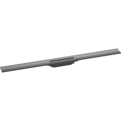HG RainDrain Flex Element zewnętrzny odpływu liniowego 1000 z możliwością przycięcia, montaż przyścienny, Czarny Chrom Szczotkow