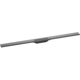 HG RainDrain Flex Element zewnętrzny odpływu liniowego 1200 z możliwością przycięcia, montaż przyścienny, Czarny Chrom Szczotkow
