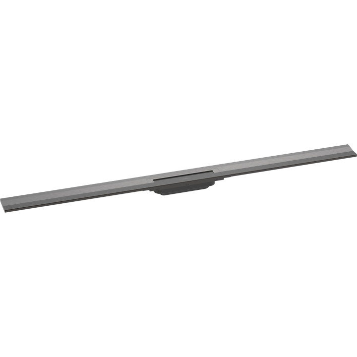 HG RainDrain Flex Element zewnętrzny odpływu liniowego 1200 z możliwością przycięcia, montaż przyścienny, Czarny Chrom Szczotkow