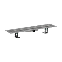 HG RainDrain Compact Kompletny odpływ liniowy 800, ruszt ozdobny, niski, Stal Szlachetna Szczotkowana