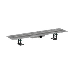 HG RainDrain Compact Kompletny odpływ liniowy 800, ruszt ozdobny, niski, Stal Szlachetna Szczotkowana