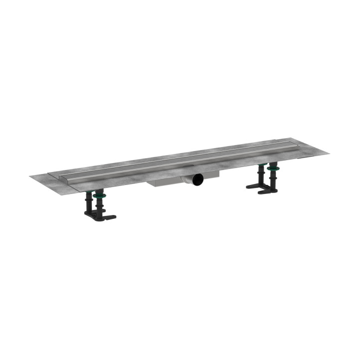HG RainDrain Compact Kompletny odpływ liniowy 800, ruszt ozdobny, niski, Stal Szlachetna Szczotkowana