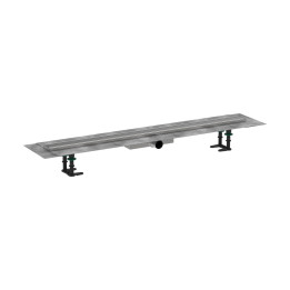 HG RainDrain Compact Kompletny odpływ liniowy 1000, ruszt ozdobny, niski, Stal Szlachetna Szczotkowana