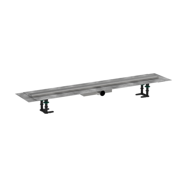HG RainDrain Compact Kompletny odpływ liniowy 1000, ruszt ozdobny, niski, Stal Szlachetna Szczotkowana