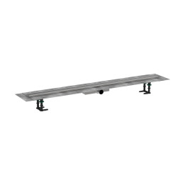 HG RainDrain Compact Kompletny odpływ liniowy 1200, ruszt ozdobny, niski, Stal Szlachetna Szczotkowana