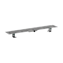 HG RainDrain Compact Kompletny odpływ liniowy 1200, ruszt ozdobny, niski, Stal Szlachetna Szczotkowana