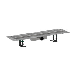 HG RainDrain Compact Kompletny odpływ liniowy 700, ruszt ozdobny, standardowy, Stal Szlachetna Szczotkowana