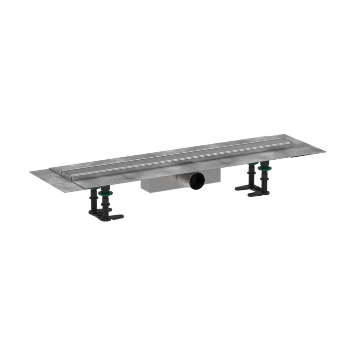 HG RainDrain Compact Kompletny odpływ liniowy 700, ruszt ozdobny, standardowy, Stal Szlachetna Szczotkowana
