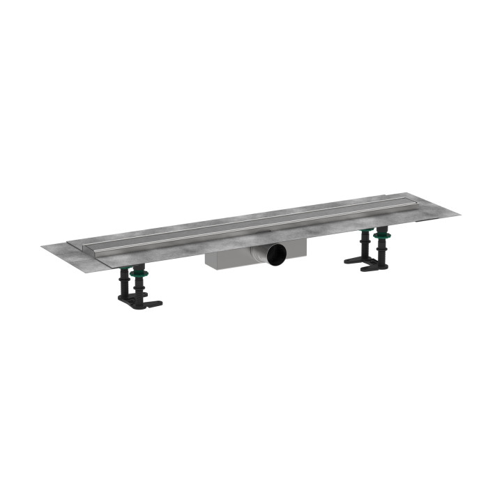 HG RainDrain Compact Kompletny odpływ liniowy 800, ruszt ozdobny, standardowy, Stal Szlachetna Szczotkowana