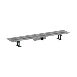 HG RainDrain Compact Kompletny odpływ liniowy 1000, ruszt ozdobny, standardowy, Stal Szlachetna Szczotkowana