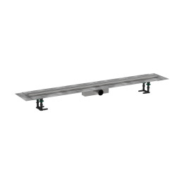 HG RainDrain Compact Kompletny odpływ liniowy 1200, ruszt ozdobny, standardowy, Stal Szlachetna Szczotkowana