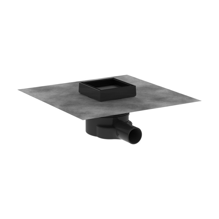 HG RainDrain Point Kompletny odpływ punktowy 100/100, ruszt ozdobny/do wyłożenia płytkami, Czarny Matowy