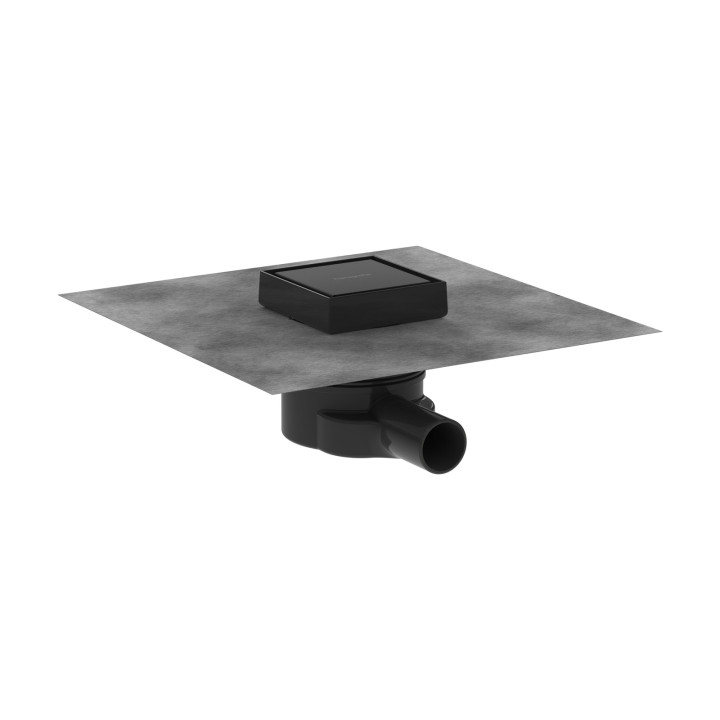 HG RainDrain Point Kompletny odpływ punktowy 100/100, ruszt ozdobny/do wyłożenia płytkami, Czarny Matowy