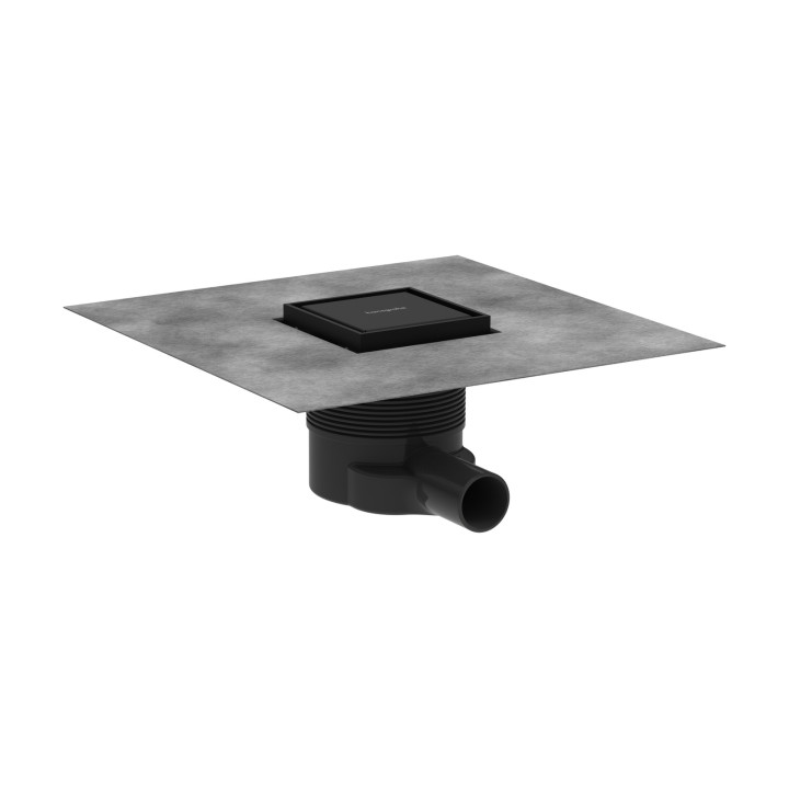 HG RainDrain Brilliance Kompletny odpływ punktowy 100/100, ruszt ozdobny/do wyłożenia płytkami, Czarny Matowy