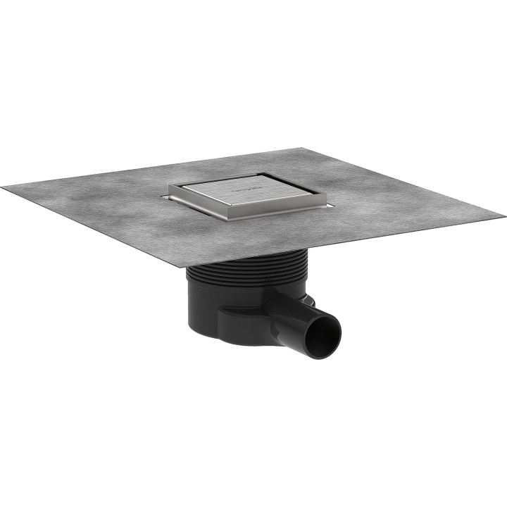 HG RainDrain Brilliance Kompletny odpływ punktowy 100/100, ruszt ozdobny/do wyłożenia płytkami, Stal Szlachetna Szczotkowana