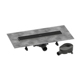 HG RainDrain Go Kompletny odpływ liniowy 500, ruszt ozdobny/do wyłożenia płytkami, standardowy/niski, Czarny Matowy