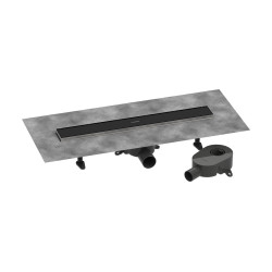 HG RainDrain Go Kompletny odpływ liniowy 600, ruszt ozdobny/do wyłożenia płytkami, standardowy/niski, Czarny Matowy