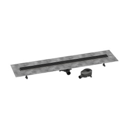 HG RainDrain Go Kompletny odpływ liniowy 1200, ruszt ozdobny/do wyłożenia płytkami, standardowy/niski, Czarny Matowy