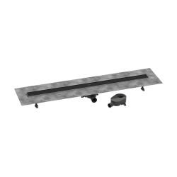 HG RainDrain Go Kompletny odpływ liniowy 1200, ruszt ozdobny/do wyłożenia płytkami, standardowy/niski, Czarny Matowy